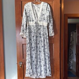 Rebellion Black and White Swim Coverup with Flowing Silhouette